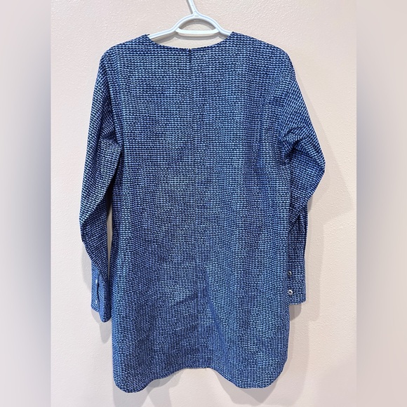 Marimekko Elma Tunic Geometric in Light Blue Long Button Sleeves Size 40/M EUC - Picture 7 of 11